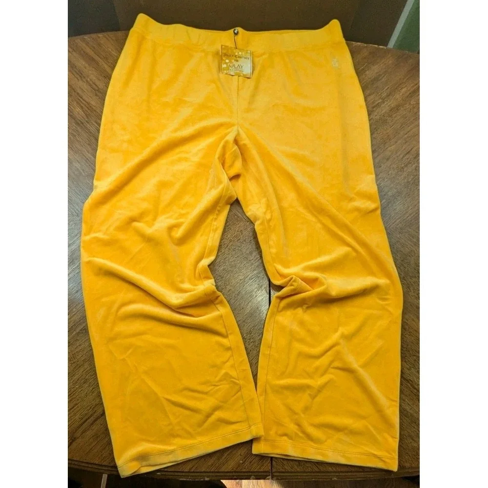 Juicy Couture x Olay Limited Edition Velour Track Pants Marigold‎ Yellow 2X